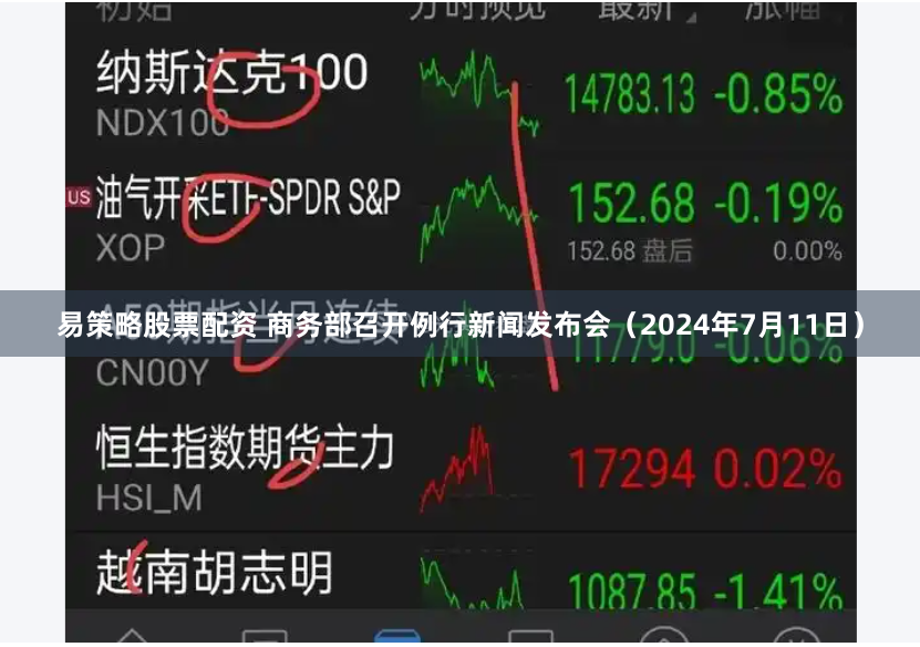 易策略股票配资 商务部召开例行新闻发布会（2024年7月11日）